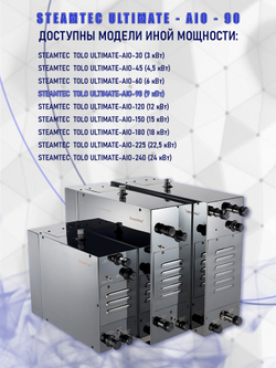 Steamtec TOLO AIO 90 - 9 кВт парогенератор для хамама и турецкой бани / Серия Premium