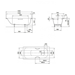 Стальная ванна Kaldewei Saniform Plus (Калдевей Саниформ Плюс) 150x70, mod. 361-1