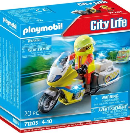 Конструктор Playmobil City Life - Спасательный мотоцикл со светом - Плеймобиль 71205