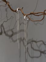 Моносерьга Полукруг с цепочками