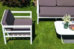 "Эстелья" лаунж-зона из алюминия со столиком из HPL 5-местная