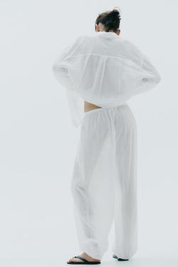 ZARA БРЮКИ-БАЛАХОНЫ, БЕЛЫЙ