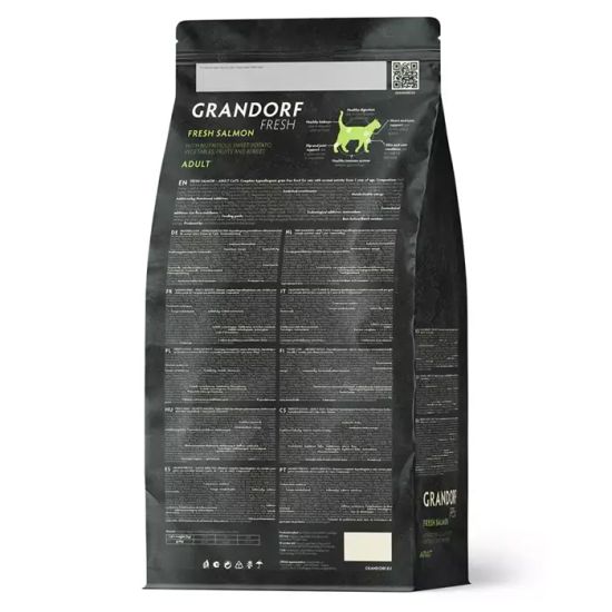 Grandorf Fresh Сухой корм для взрослых кошек с филе лосося и бататом