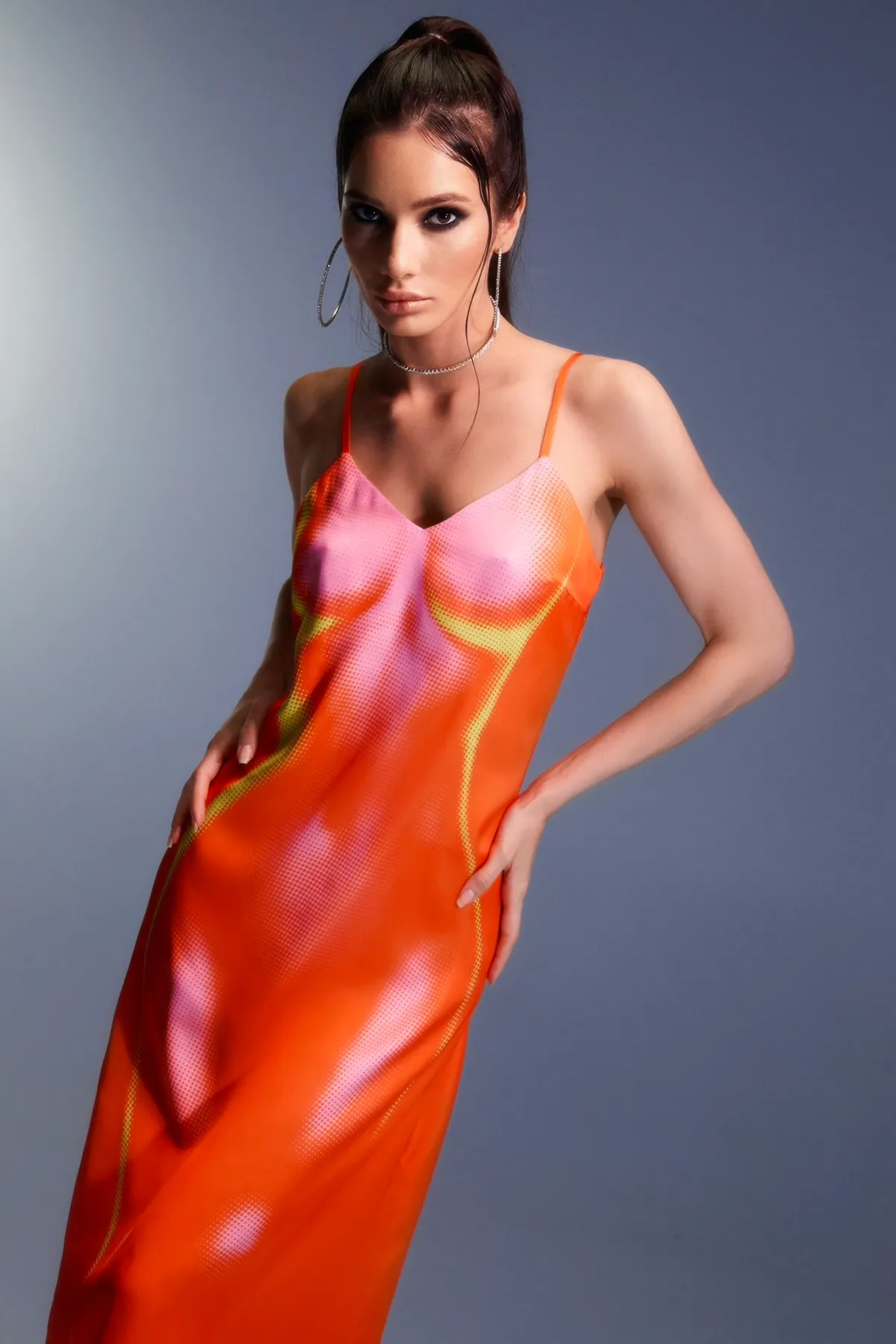 Платье-комбинация Topless orange