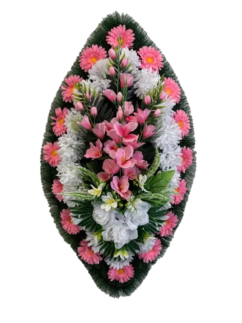 Похоронный венок из искусственных цветов «Классика №53» (90 см)