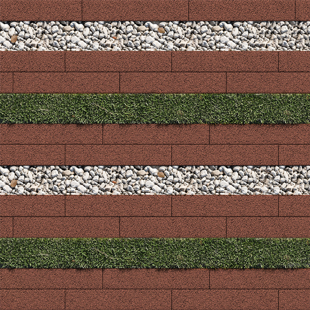 Тротуарная плитка ГАЗОННАЯ РЕШЕТКА - Гранит Красный