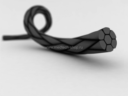 ШЁЛК - нить шёлковая, плетёная, чёрная, USP 2/0, 100см, HR-25x2