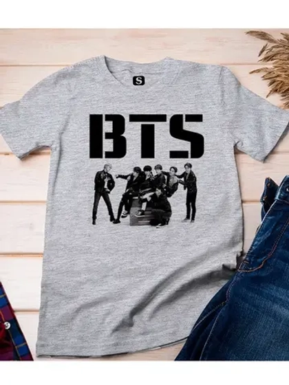 Футболка женская/с принтом BTS/оверсайз/BTS одежда