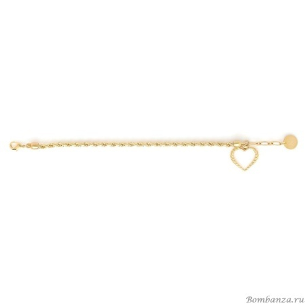 Браслет ORI TAO, Merida, с сердцем, OT24.2-13-69261 (золотистый)