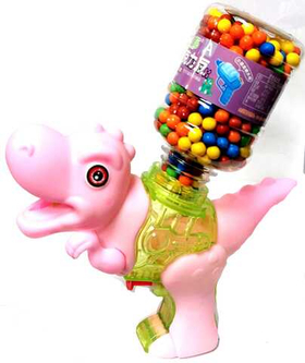 Жевательные конфеты с игрушкой "Водяной пистолет Динозаврик" 68 гр