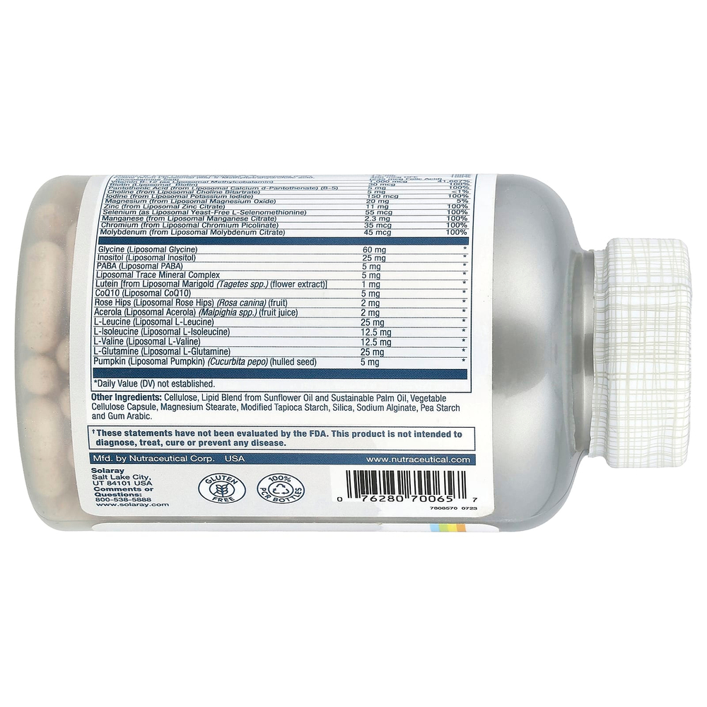 Solaray, липосомальные мультивитамины для мужчин, высокая эффективность, 120 растительных капсул