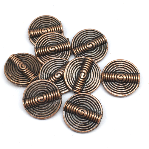 Бусин для украшений "Гипноз" 14 мм (5 шт), под медь