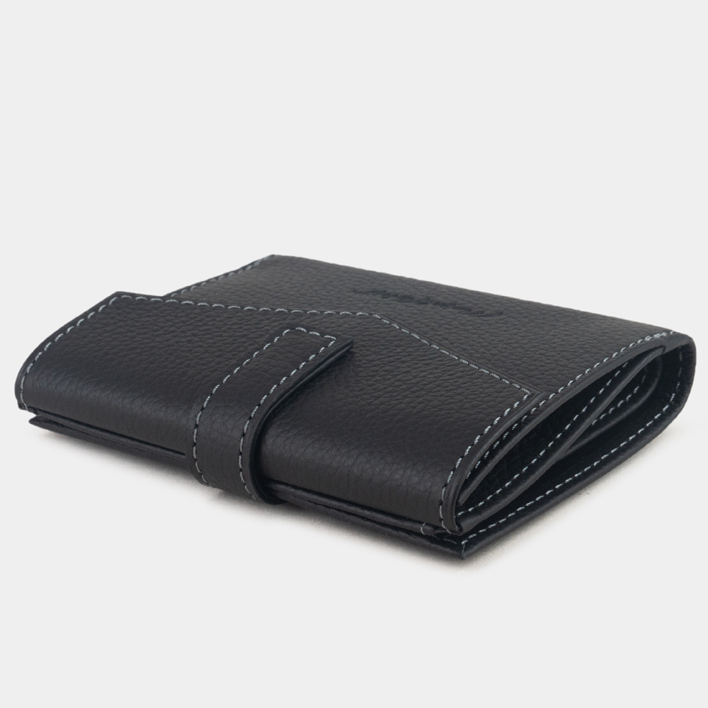 Кожаный кошелек, теленок черного цвета