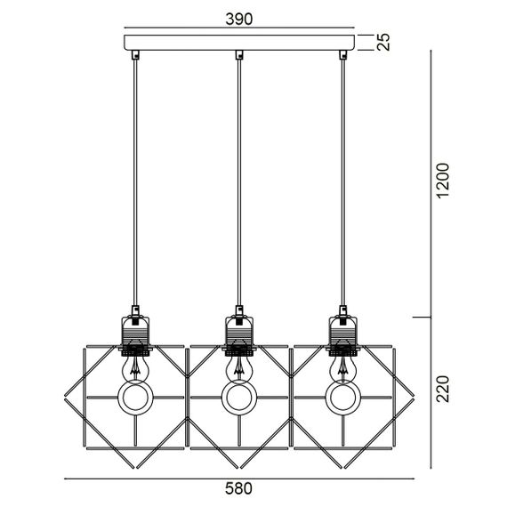 Подвесной светильник Vele Luce Scheletro VL6392P03