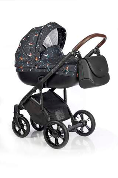 Детская коляска Roan Bass Soft 3 в 1 New 2019 (Черный с принтом) Ocean Lullaby