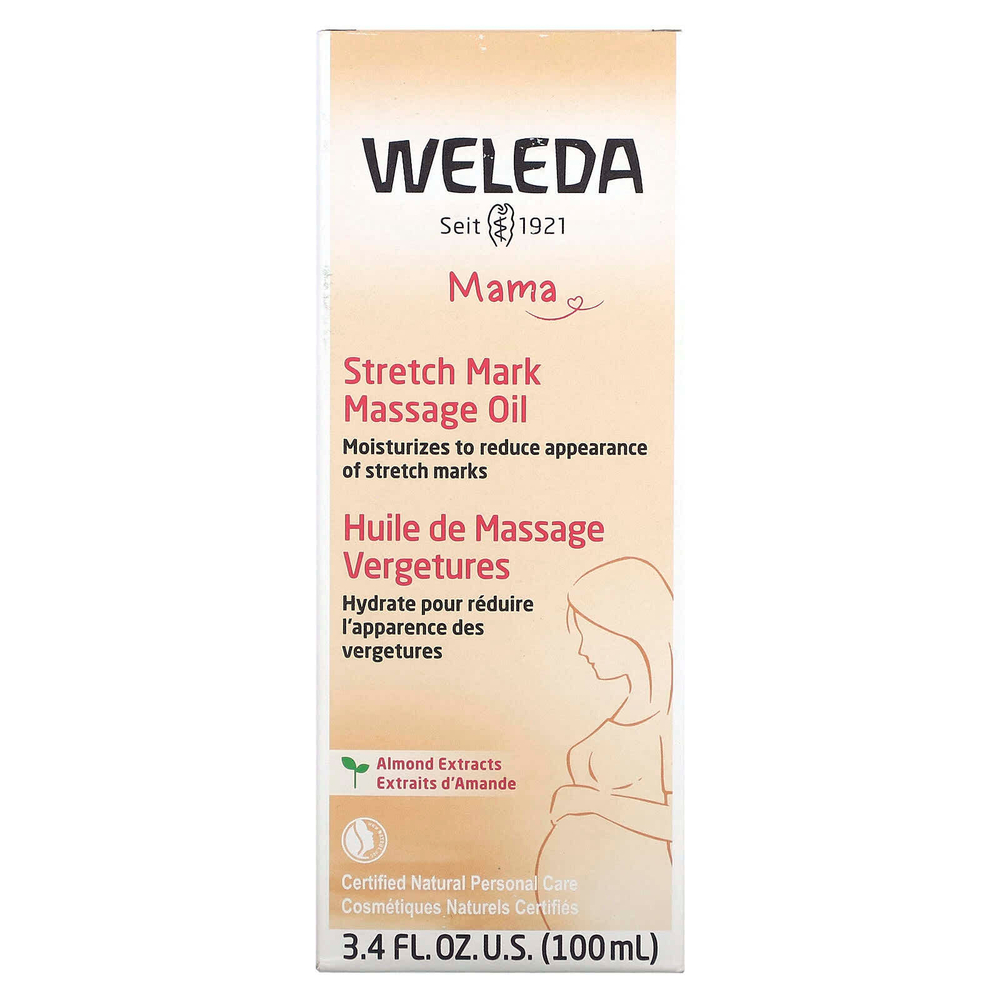 Weleda, Mama, массажное масло от растяжек, экстракты миндаля, 100 мл (3,4 жидк. унции)