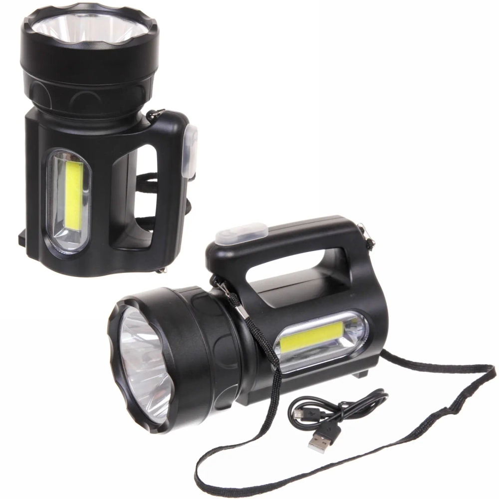 Фонарь ручной 3 режима,1Т6+1COB, аккумуляторная батарея 2400mAh USB 093