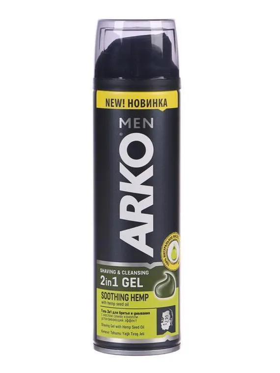 Гель для бритья и умывания Arko Men Hemp, 200 мл