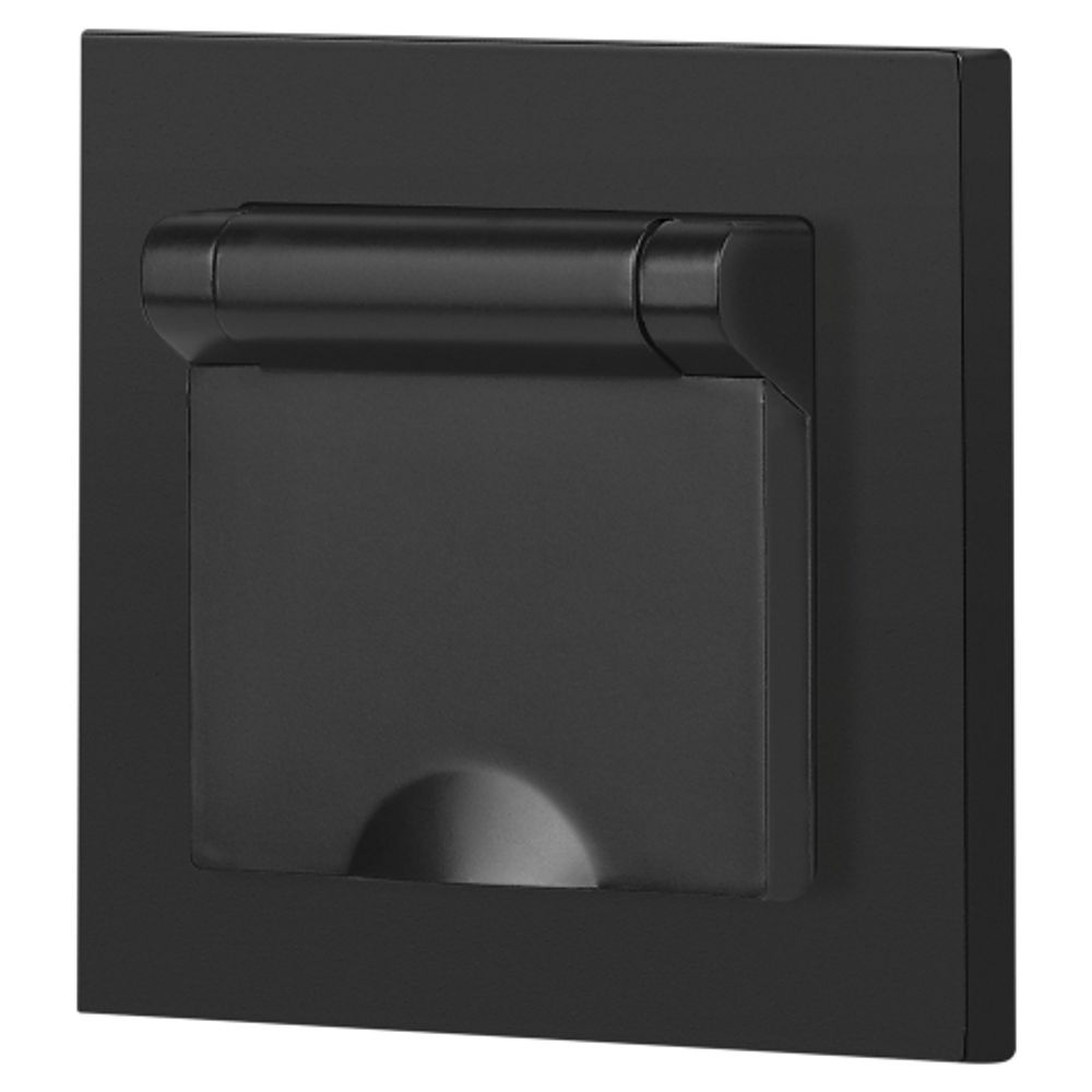 Розетка Intro Accent 6-203-05 2P+E Schuko с крышкой, 16А-250В, IP20, СУ, антрацит | Intro