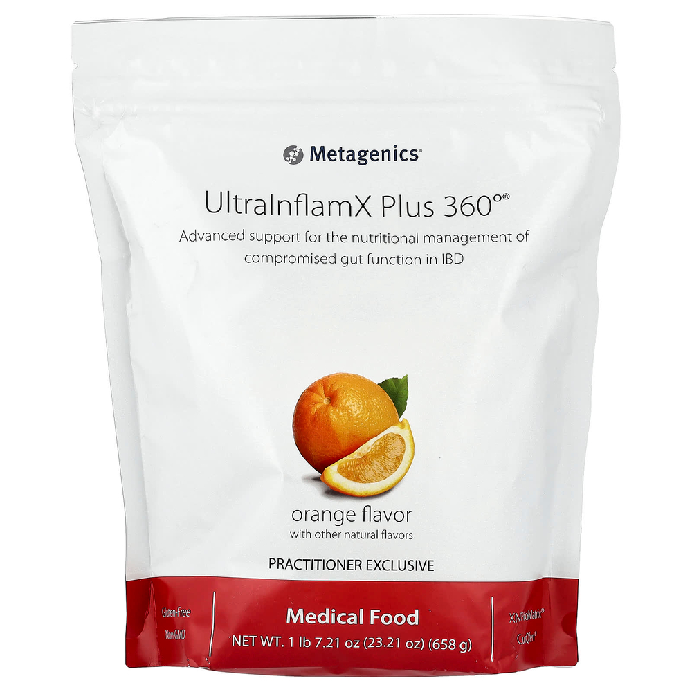 Metagenics, UltralnflamX Plus 360 °, медицинское питание, апельсин, 658 г (23,21 унции)