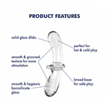 Стеклянный фаллоимитатор Satisfyer Double Crystal (20×5,5 см) прозрачный