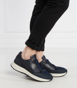 Кожаные кроссовки jace_runn_lmme BOSS BLACK - темно-синий(50517307)