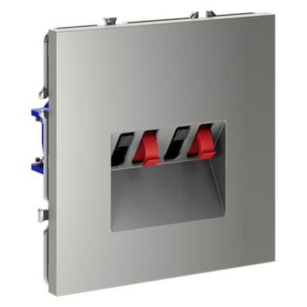 Розетка акустическая встраиваемая VOLTUM S70 4-местная, (сталь)