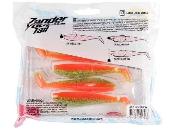 Виброхвосты LJ 3D Series ZANDER PADDLE TAIL 4.0in (10.00)/Z12 5шт.