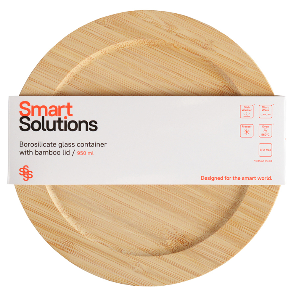 Контейнер для запекания и хранения eco store с крышкой из бамбука, 950 мл