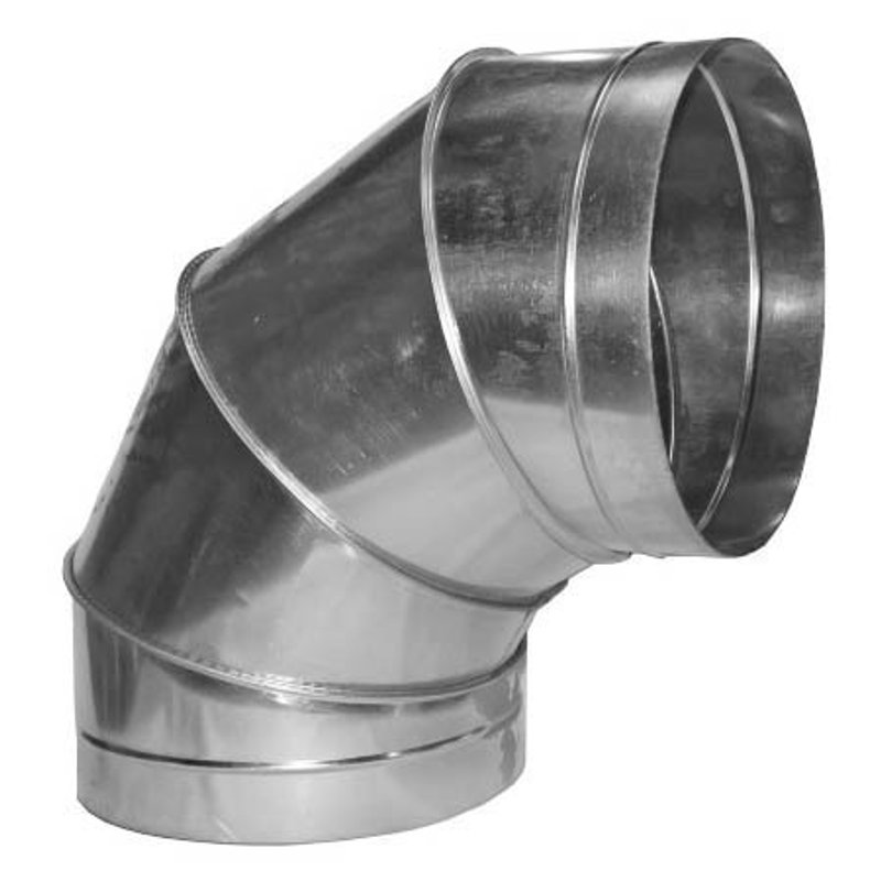 Отвод 90° оцинкованная сталь d=125 толщина металла 0,5