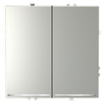 Проходной переключатель встраиваемый VOLTUM S70 двухклавишный с подсветкой 10А, (сталь)