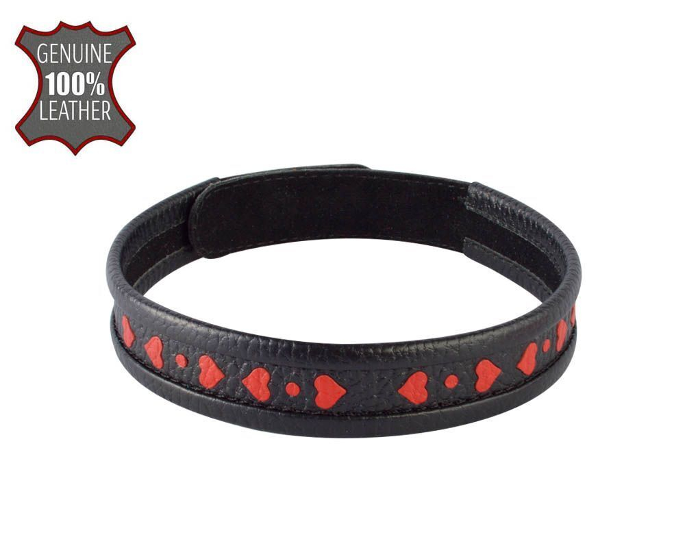 Черный ошейник-чокер с красными сердечками (Цвет: черный с красным)