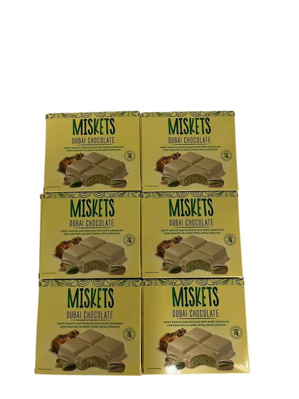 Белый дубайский шоколад фисташковый хрустящий Кадаиф (6шт)