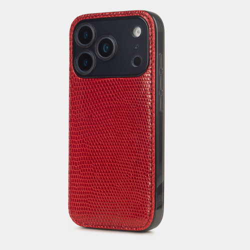 Чехол-накладка для iPhone 17 Pro Max - кожа ящерицы, красный