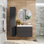 Комплект тумба ICON 80 (800х451х588) подвесная с раковиной CLARISSA 80 Графит
