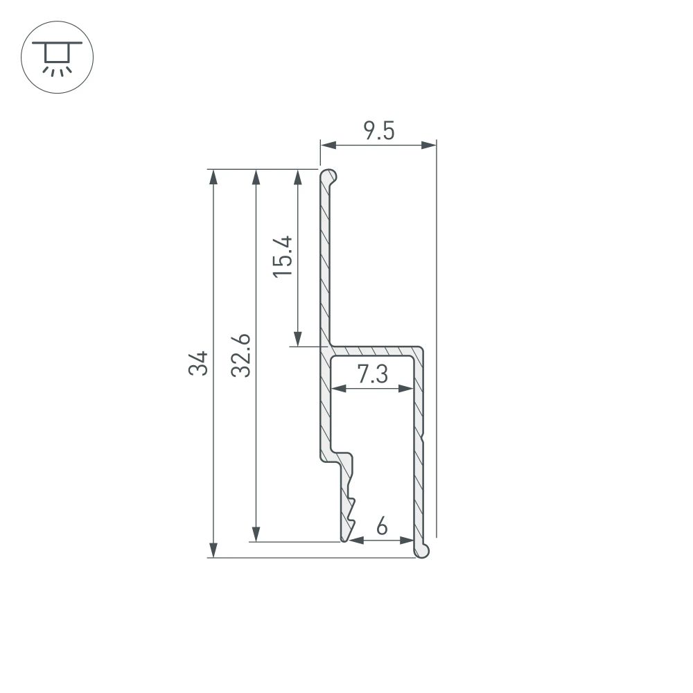 Профиль STRETCH-WALL-TECH-2000 (Arlight, Алюминий) 056254