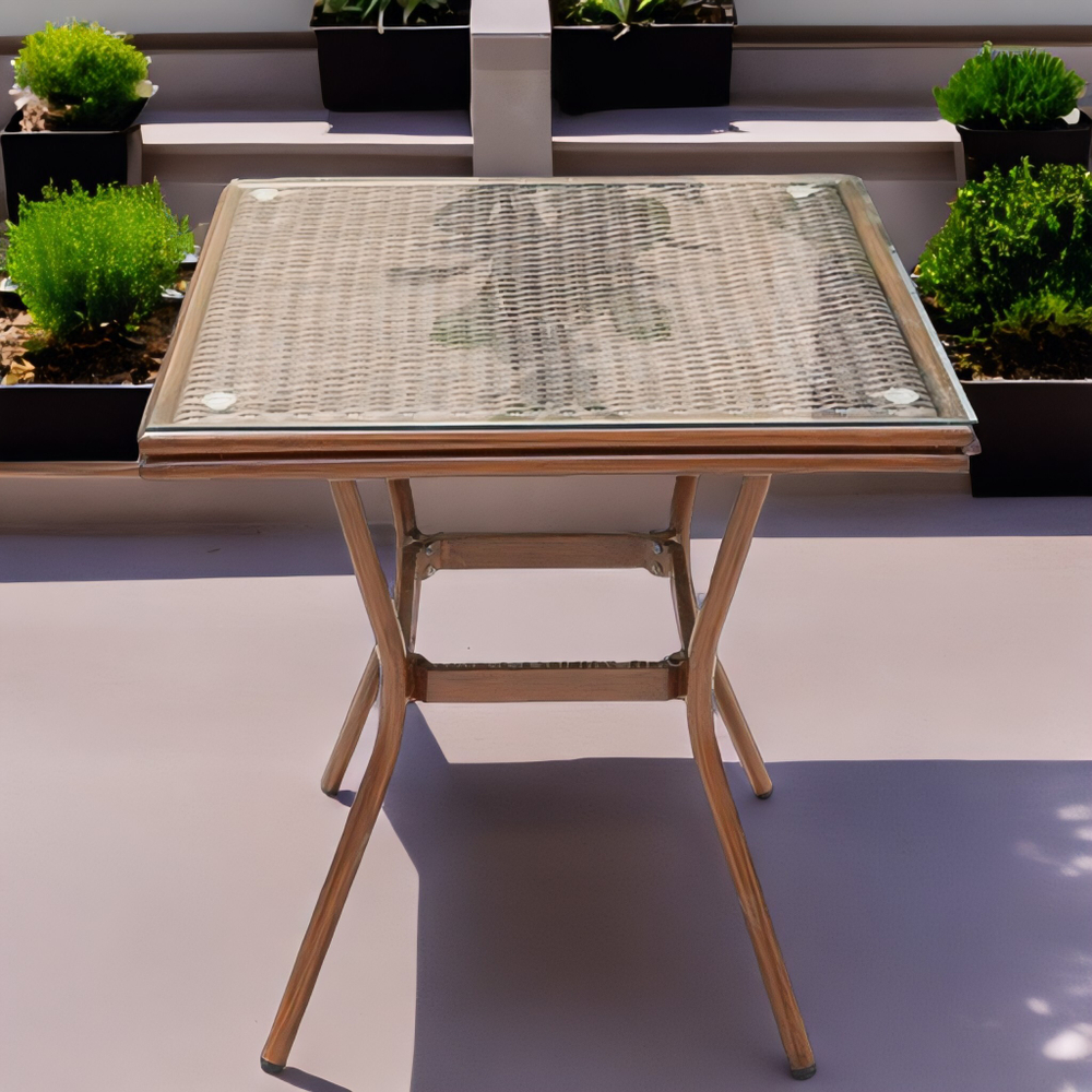 Стол квадратный из искусственного ротанга 70х70 БАМБУК «BAMBOO» арт.2012