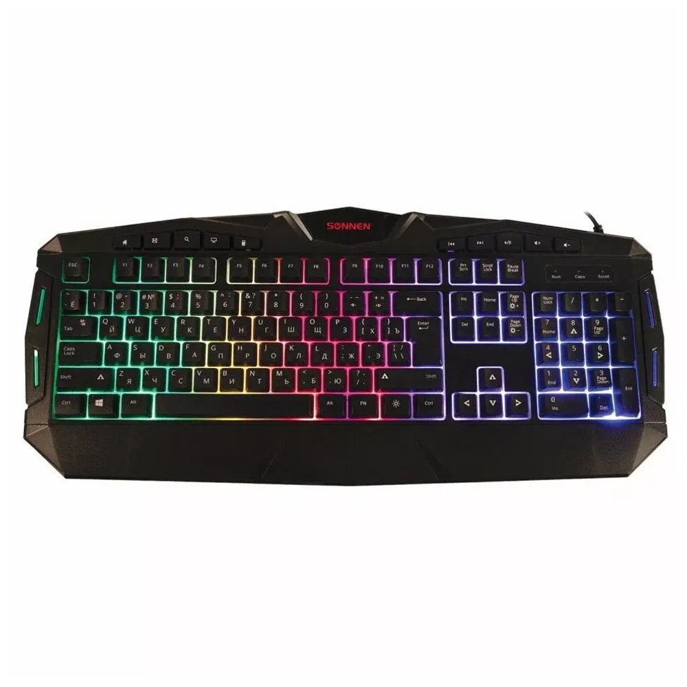 Клавиатура проводная игровая SONNEN Q9M, USB, 104 клавиши + 10 мультимедийных