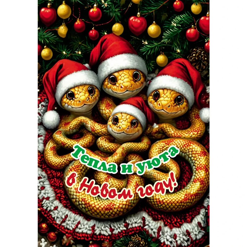 Доска разделочная 16*23см «Тепла и уюта в Новом Году!» Символ года Змея
