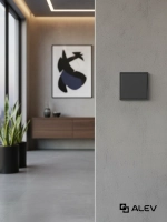 Выключатель проходной одноклавишный серый