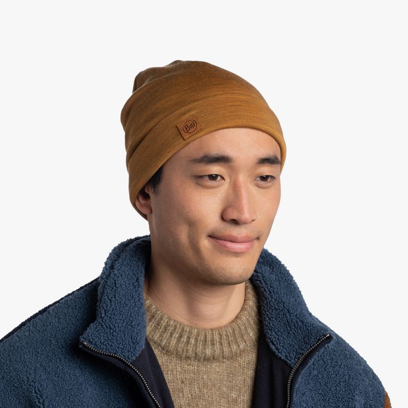 Теплая шерстяная шапка-бини Buff Hat Wool Heavyweight Solid Mustard Фото 1