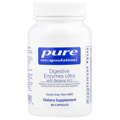 Pure Encapsulations, Пищеварительные ферменты с бетаином гидрохлоридом, 90 капсул