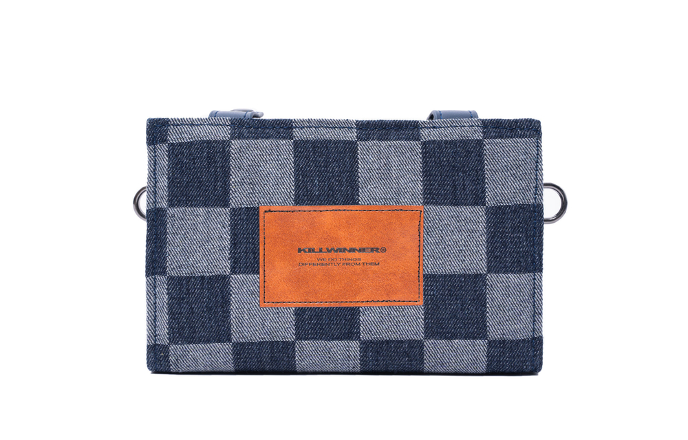 KILLWINNER Denim Small Square Bag, Box Shoulder Bag, Crossbody Bag Unisex Blue