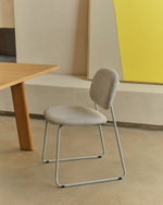 Стул Meli ткань бежевого цвета с бежевыми металлическими ножками