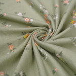 Кулирная гладь с рисунком, 100% хлопок, 150 гр/м2, зелёный/св.оранжевый (20146)