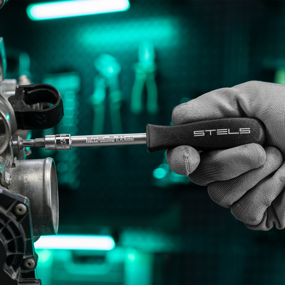 Набор торцевых головок с трещоткой, 1/4"и 3/8", 44 предмета Stels