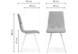 Стул на металлокаркасе Персея velutto 05 / белый