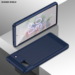 Мягкий гибкий чехол синего цвета в стиле карбон для Google Pixel 6A, серии Carbon от Caseport
