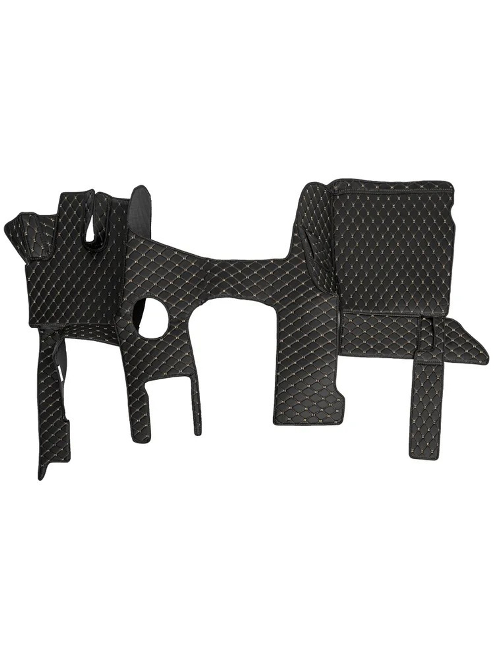 Ковры 3D SHACMAN X3000 (экокожа, черный, бежевая строчка)