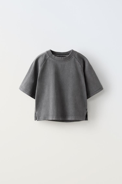 ZARA КОМПЛЕКТ ИЗ ФУТБОЛКИ И ШОРТОВ, АНТРАЦИТОВО-СЕРЫЙ